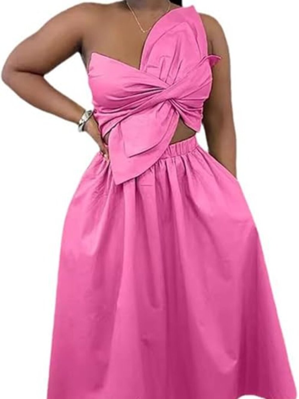 Pink tulip asymetrical dress - size small